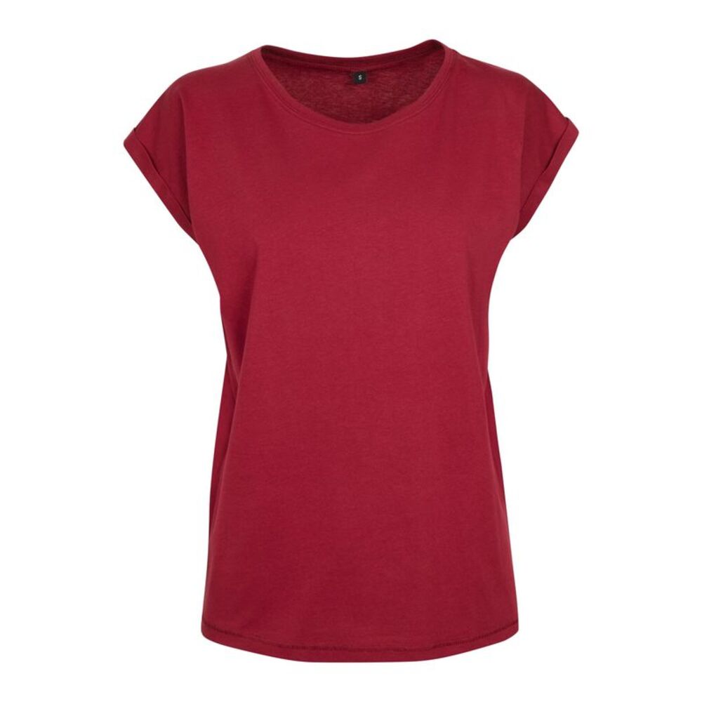 Build Your Brand Womens/Ladies Extended  T-Shirt / Burgundy